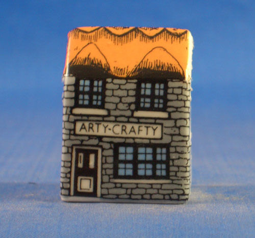 Birchcroft Miniature House Shaped Thimble -- Arts & Crafts