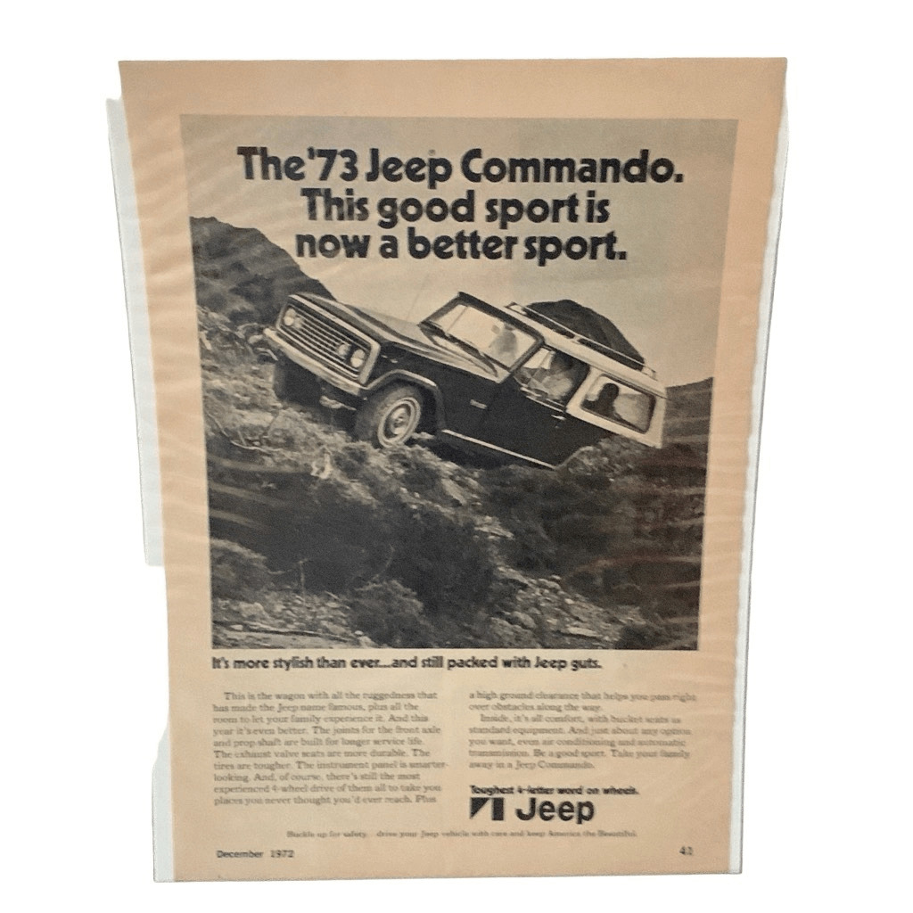 Vintage 1972 Jeep Commando Good Sport is A Better Ad Advertisement