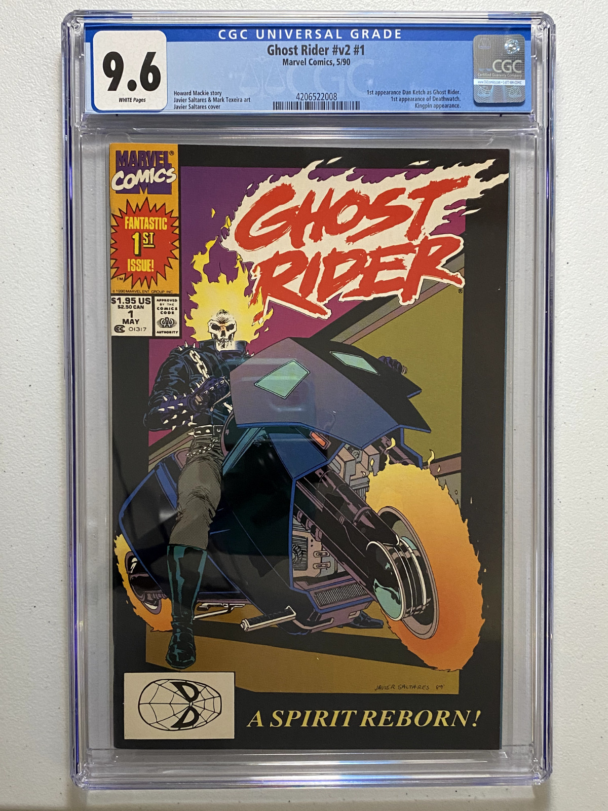 Ghost Rider #1, Volume 2, KEY - 1st App. Daniel Ketch, CGC 9.6, Marvel 1990