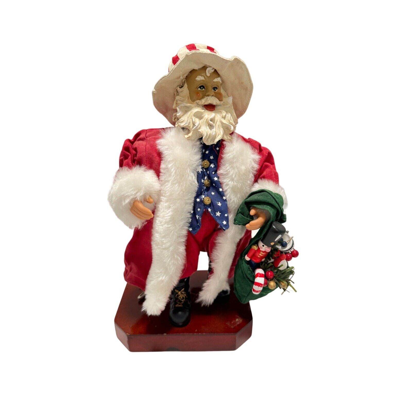 Americana Santa Claus Clothtique Schmidt Musical Christmas Holiday Figurine