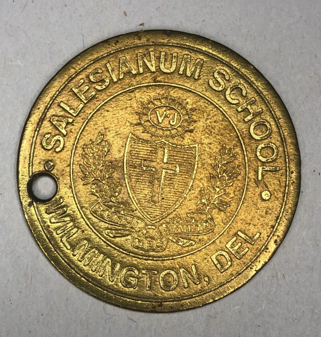 Wilmington Delaware Salesianum High School Crest Token Coin Gold Tone Vintage
