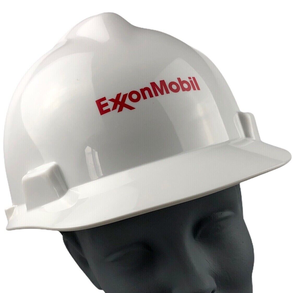 Exxon Mobil White Hard Hat Oil Industry Collectible Helmet Cap MSA V-Gard NEW