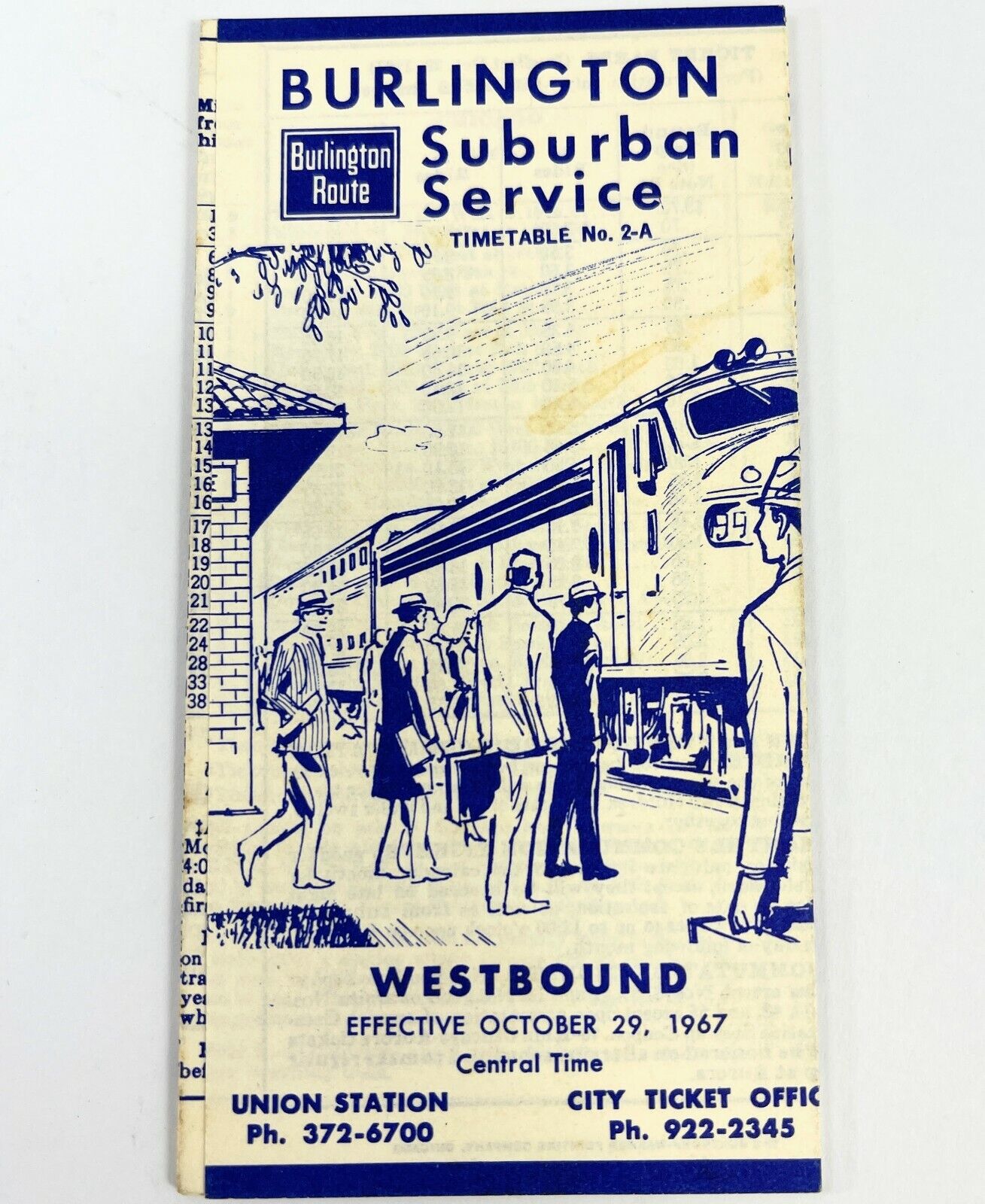 Vintage Burlington Suburban Service Timetable 1967 New Jersey New York Union Sta
