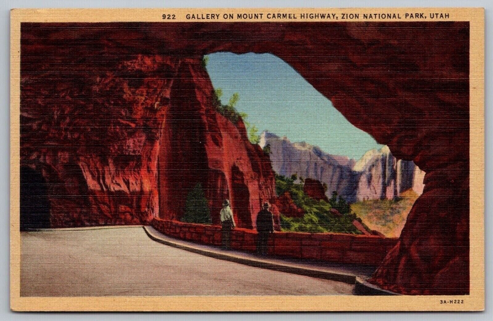 Mount Carmel Highway Tunnel Zion Bryce National Park Vintage Postcard