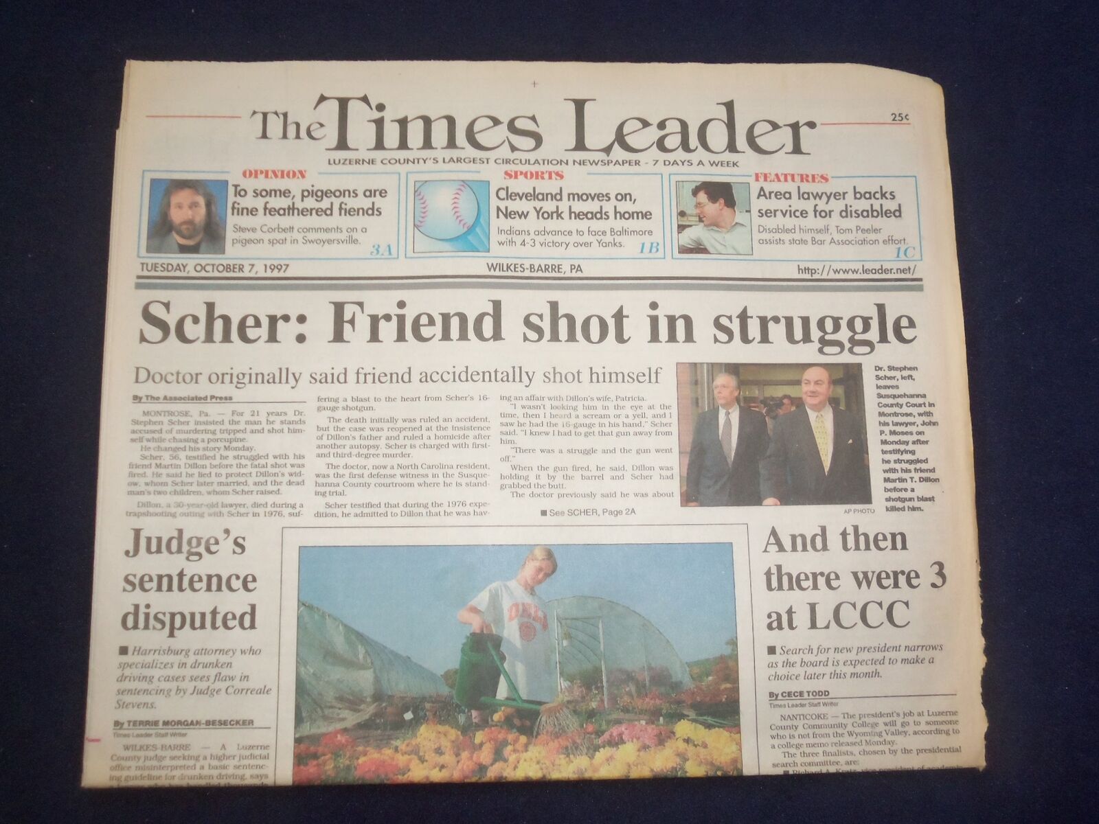 1997 OCT 7 WILKES-BARRE TIMES LEADER - SCHER: FRIEND SHOT IN STRUGGLE - NP 8198