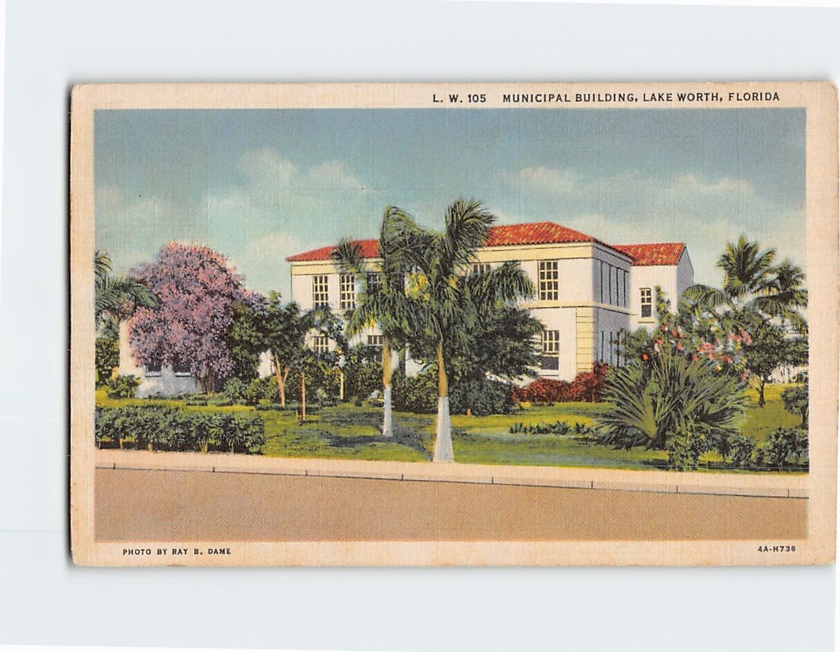 Postcard Municipal Building Lake Worth Florida USA