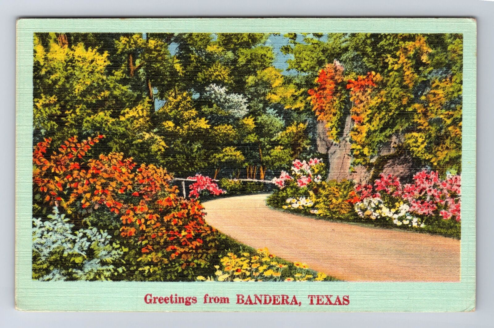 Bandera TX-Texas, Scenic Greetings, Antique Souvenir Vintage c1950 Postcard