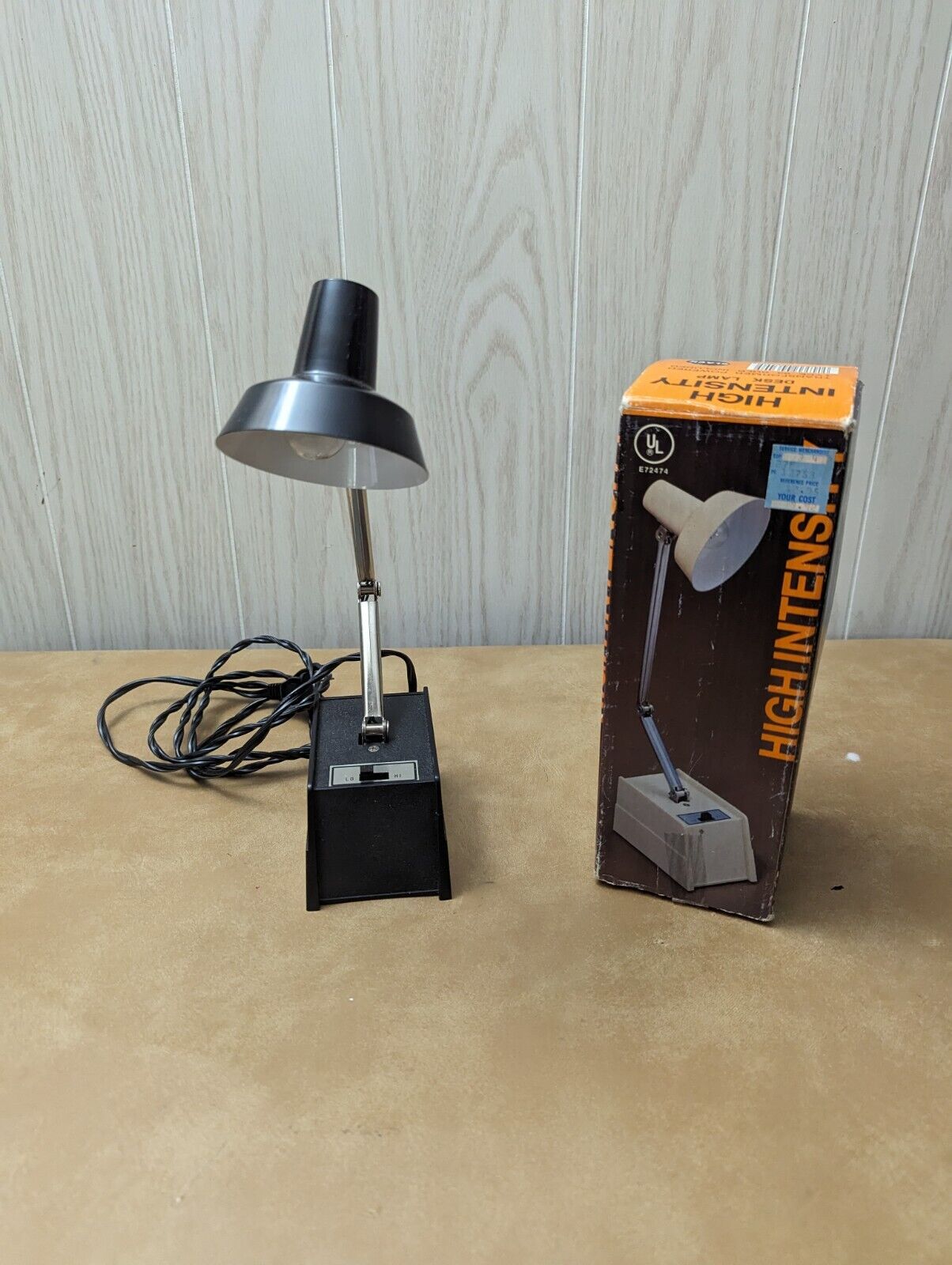 Vintage Retro Black Adjustable High Intensity Desk Lamp Light Lux-25 TESTED