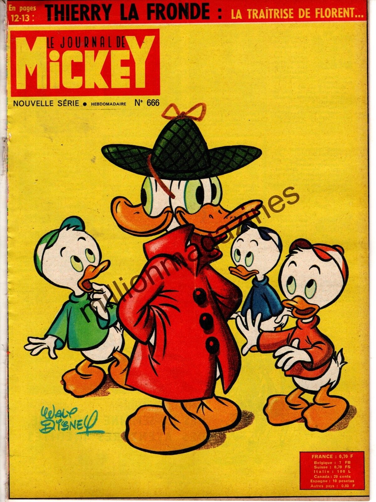 1965 Journal de Mickey Comic Magazine #666 - Goofy; Grandma; Donald Duck;Nephews