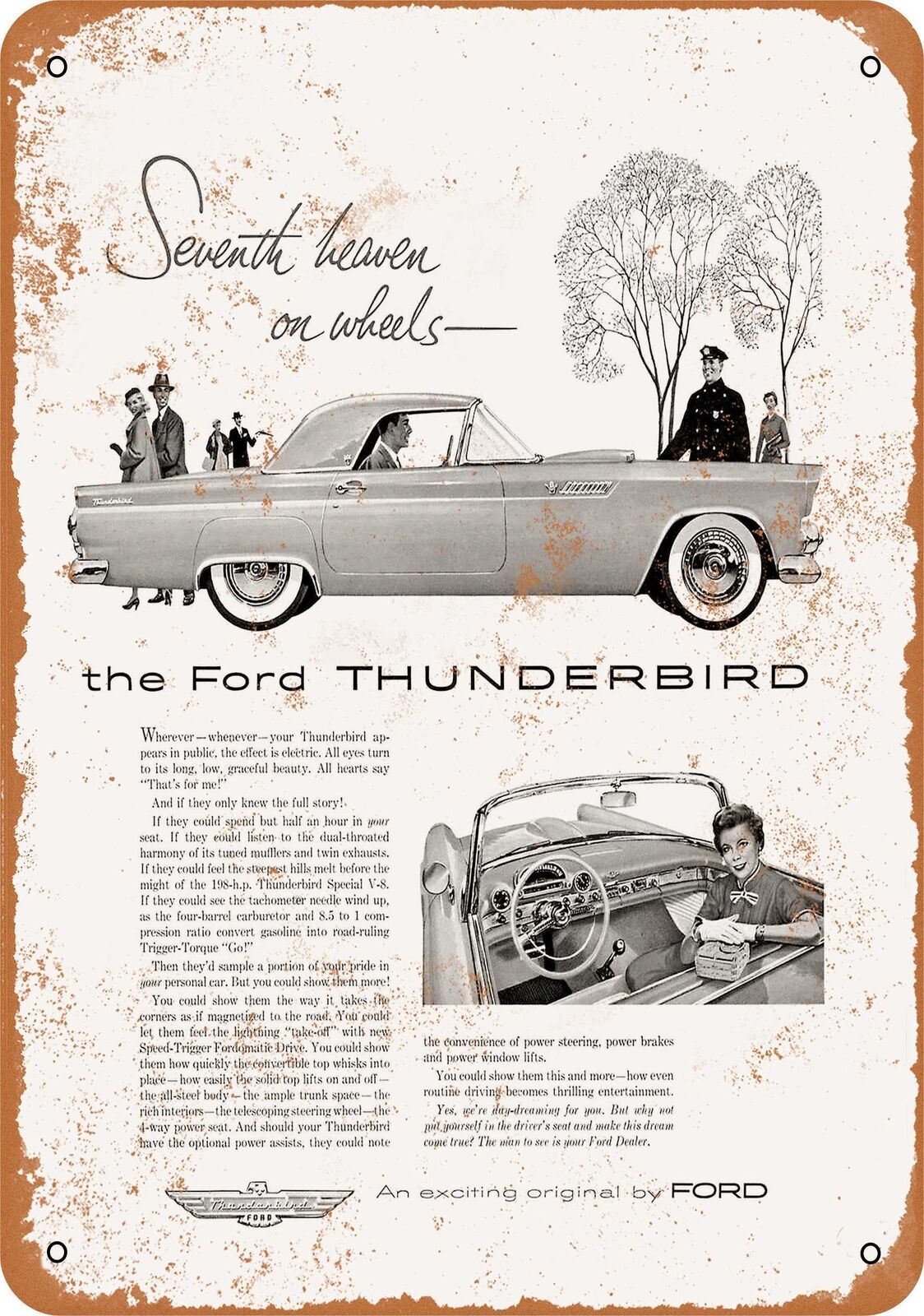 Metal Sign - 1955 Ford Thunderbird -- Vintage Look