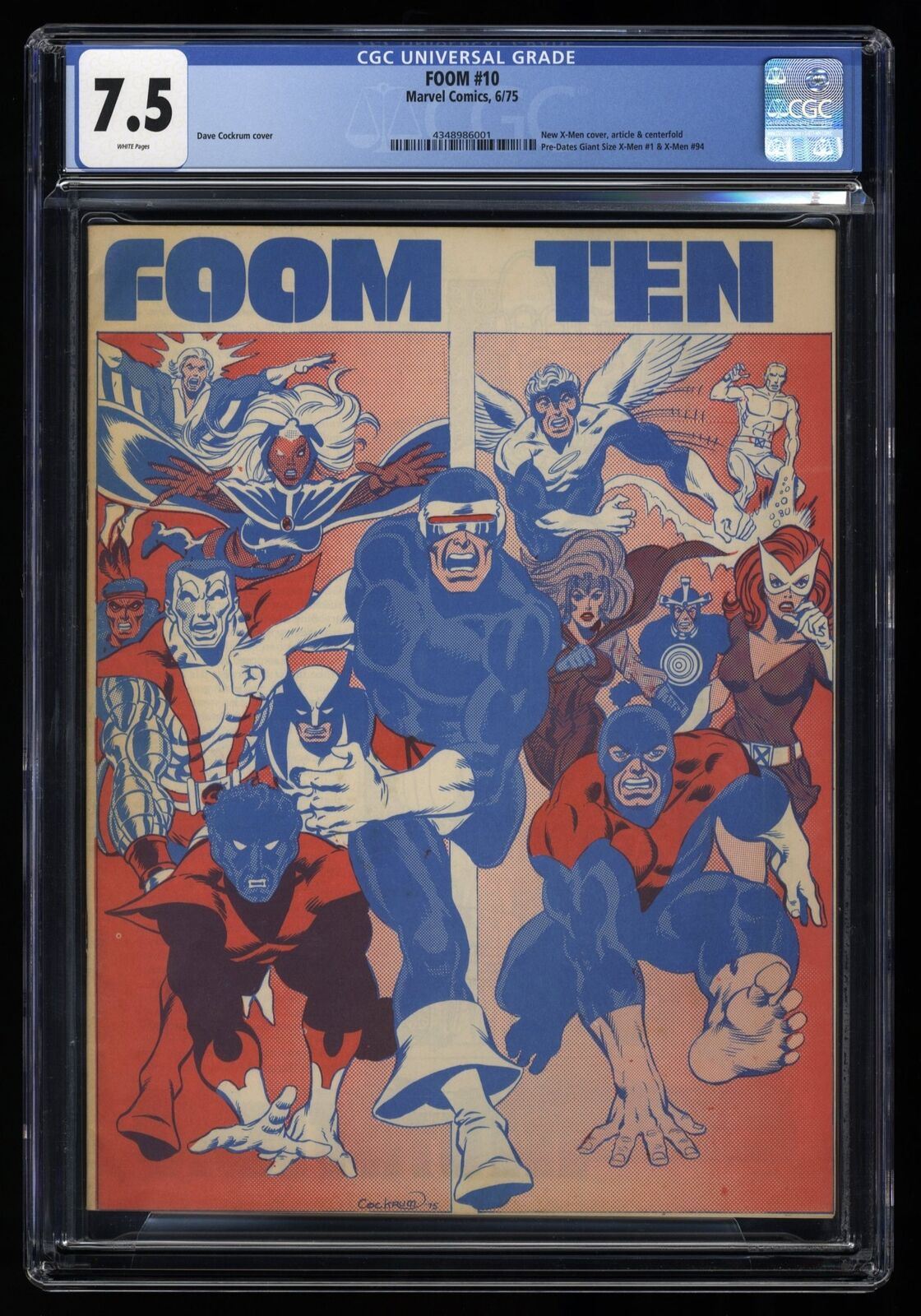 Foom #10 CGC VF- 7.5 White Pages 1st Appearance New X-Men Pre-Dates GSX #1