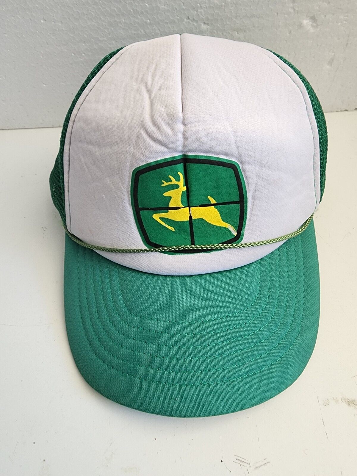 Vintage John Deere Snapback Trucker Hat Cap Green White King Cap Tag One Size