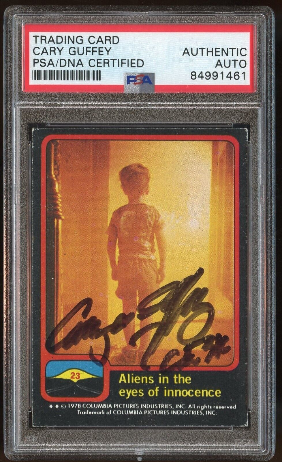 Cary Guffey signed autograph 1978 Topps Aliens in the eyes of innocence PSA