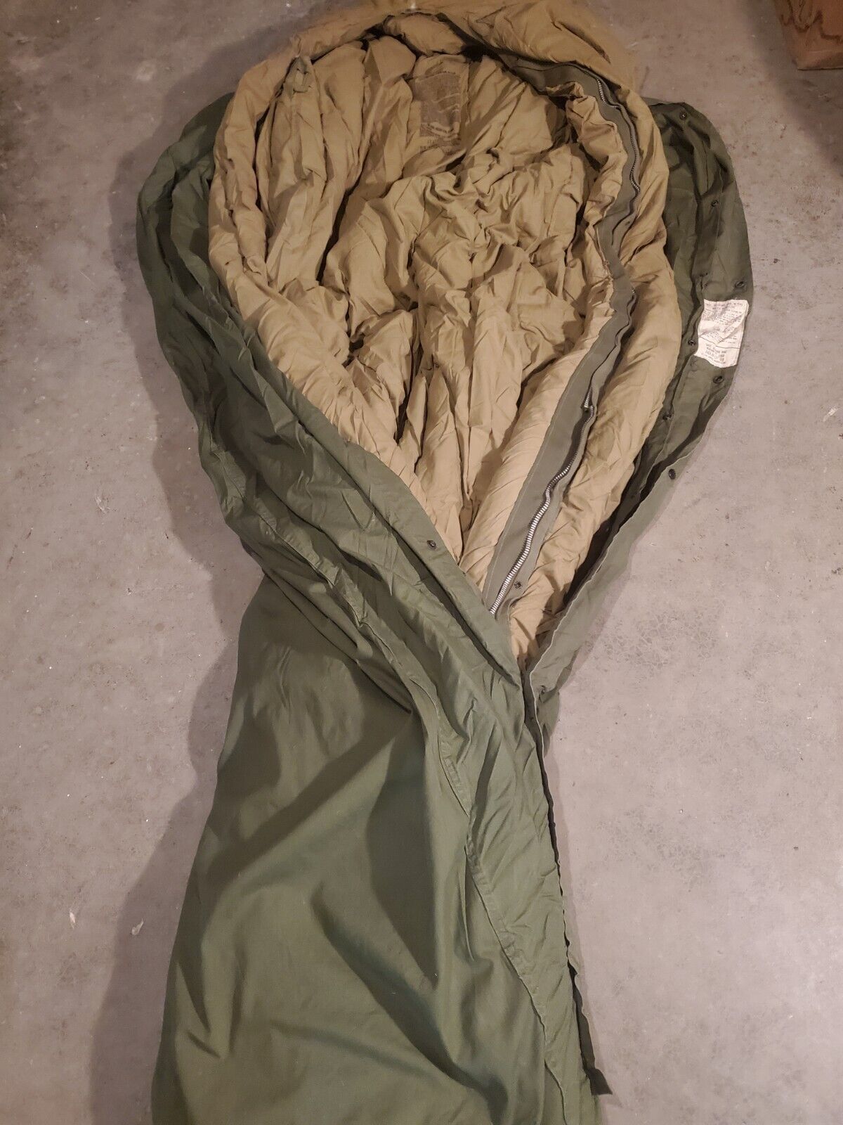 Vintage US Military M1949 Feather Down Mummy Sleeping Bag Arctic Vietnam Large