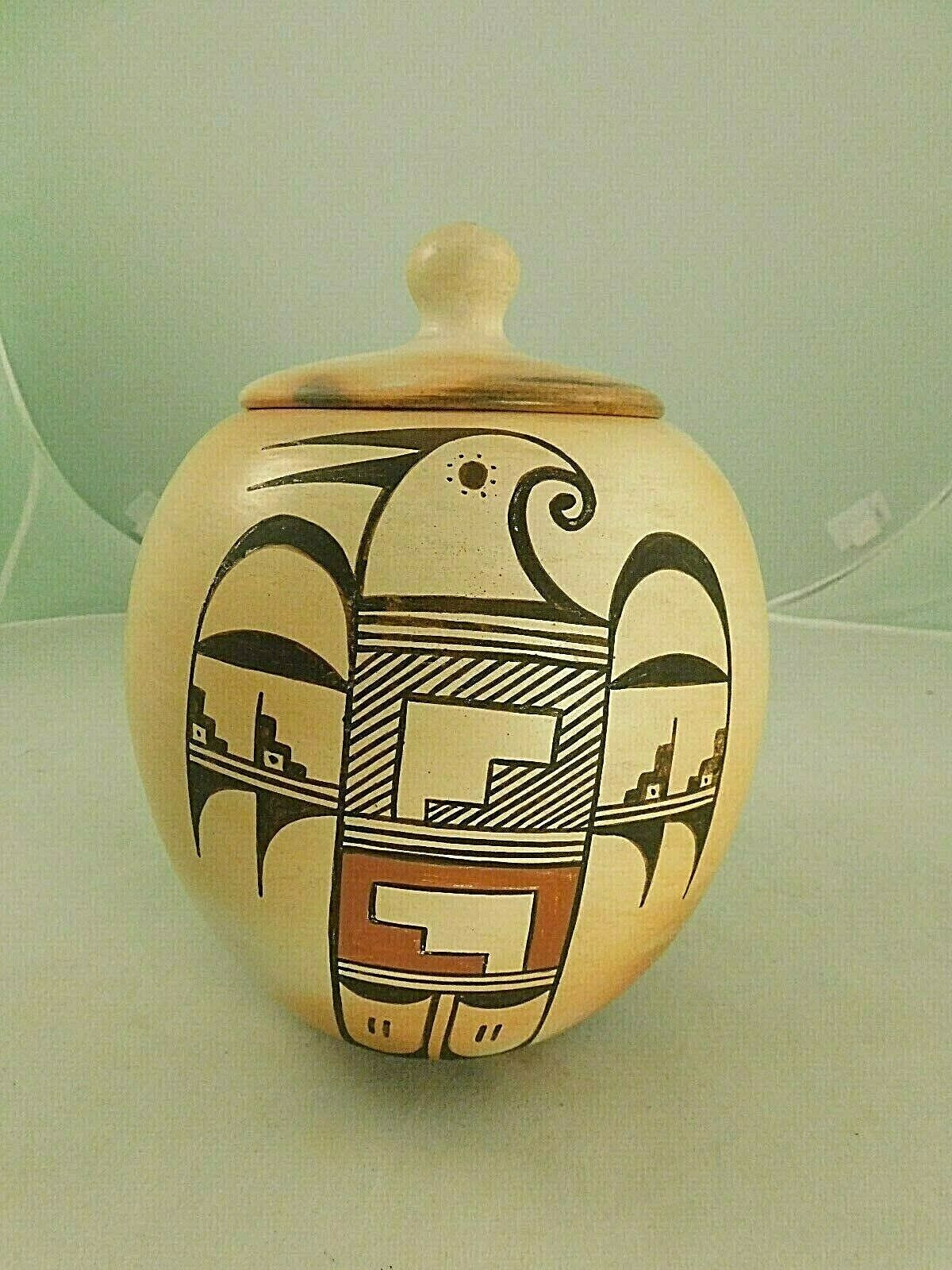VINTAGE Hopi Lidded Pottery Jar \