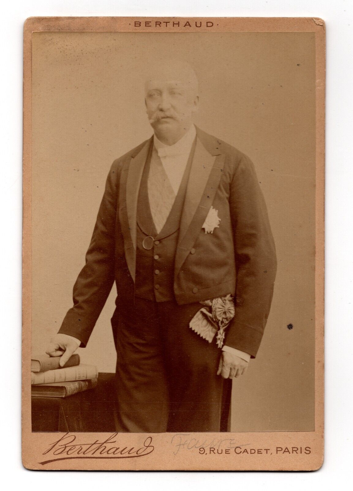 CIRCA 1880s CABINET CARD BERTHAUD FELIX FAURE PRESIDENT OF FRANCE PARIS