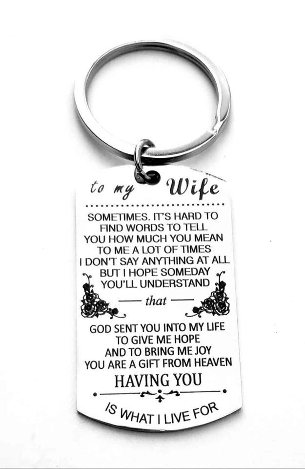 To My Wife LOVE QUOTE HOT Keychain