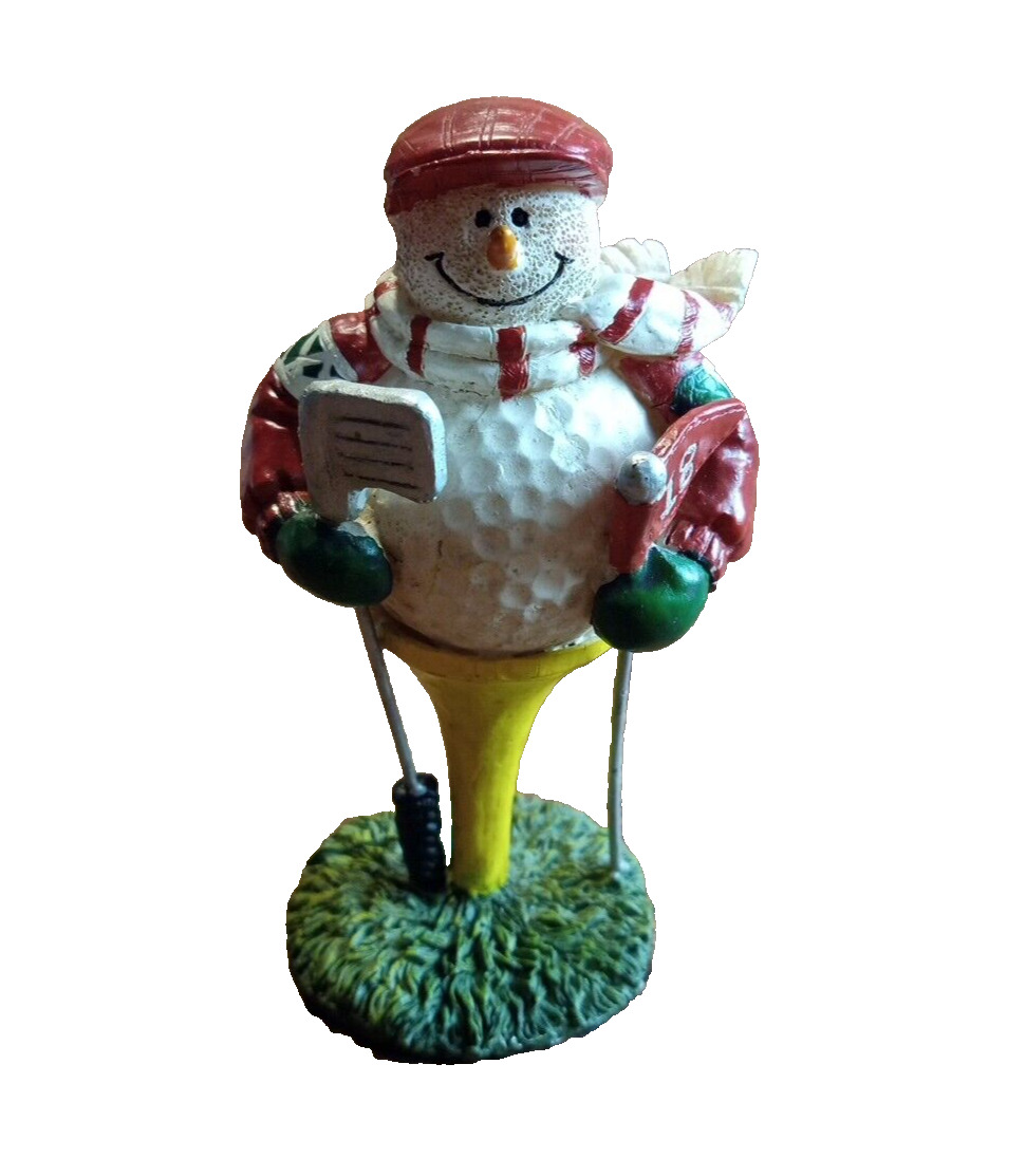 TJ\'s Christmas Resin Snowman Golfer - Cherish The Memories