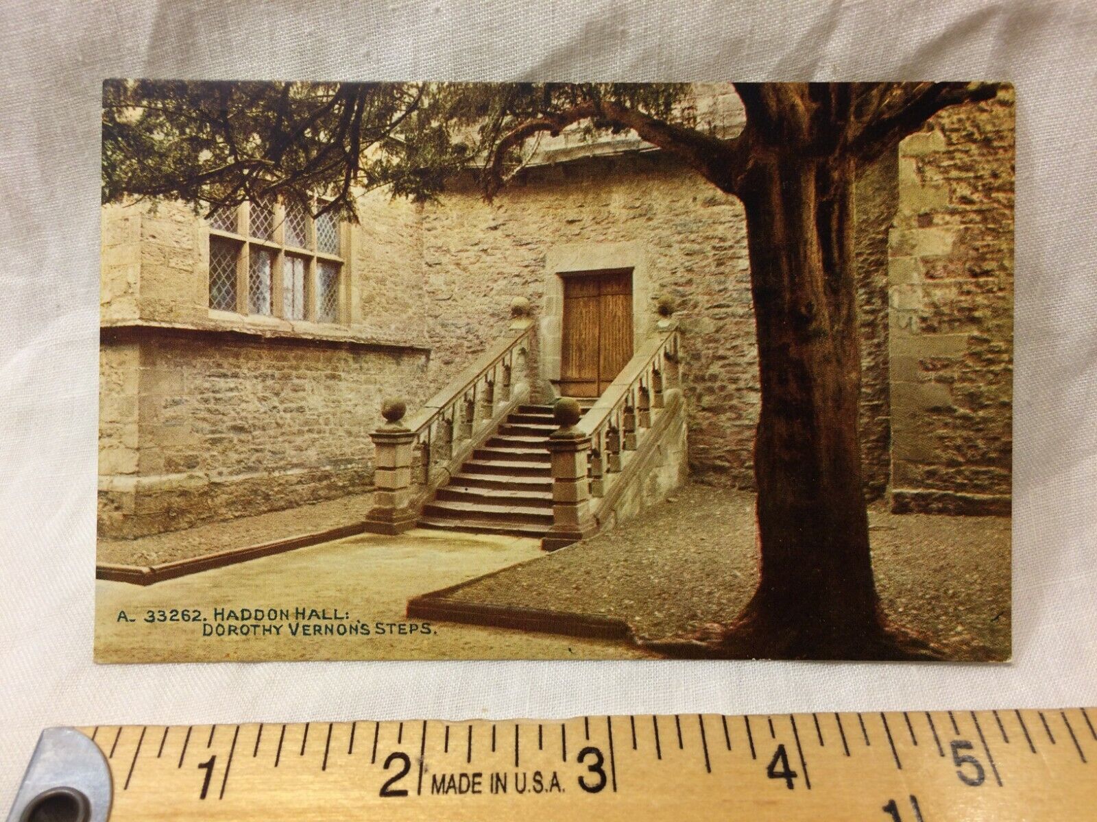 Postcard UK Haddon Hall Dorothy Vernon Doorway Steps Entrance Vintage Celesque 