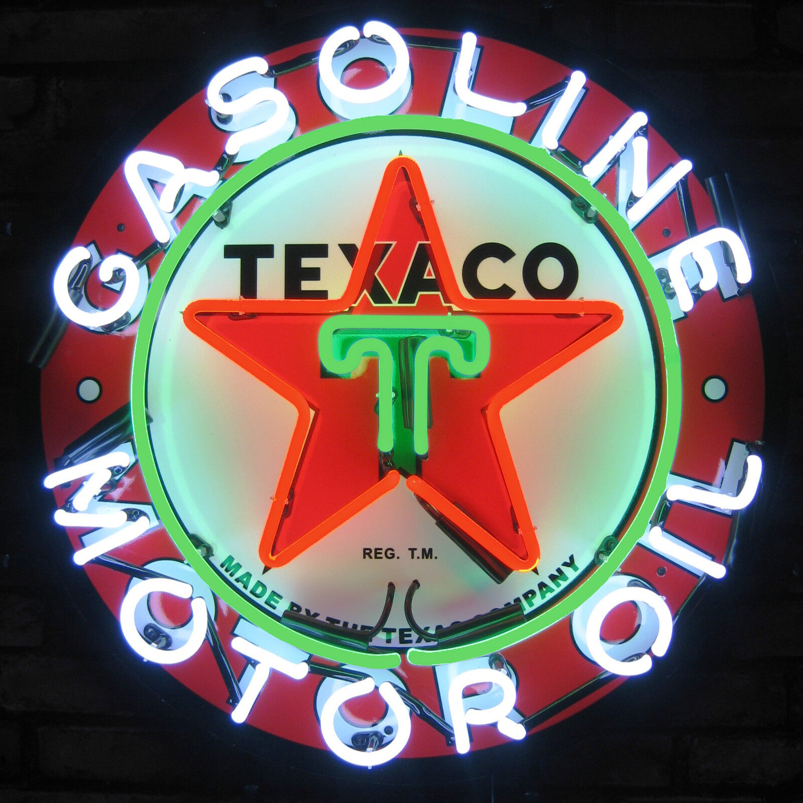 Texaco Motor Oil Neon Sign vintage style Gasoline sign Texaco Star real neon New