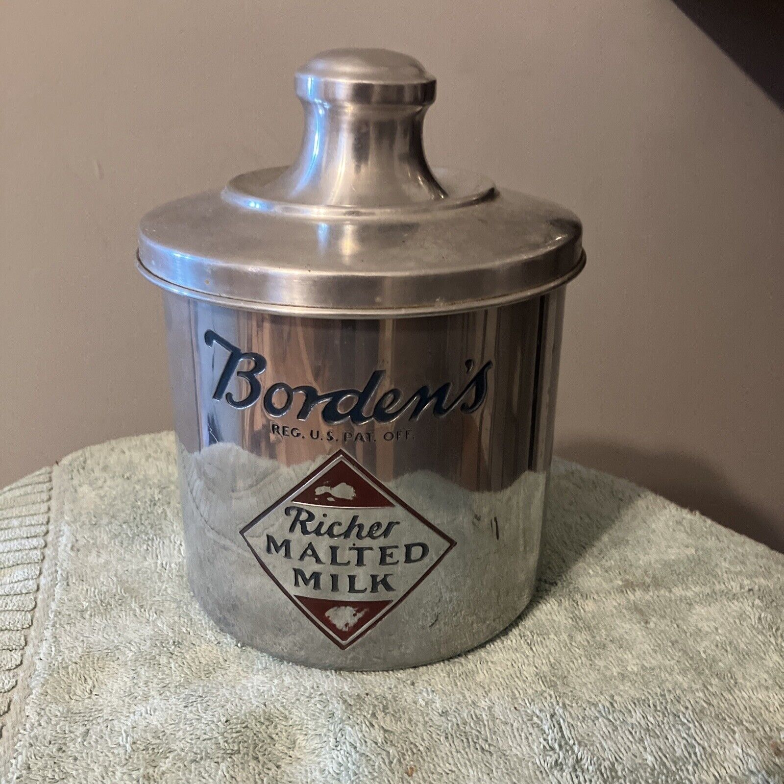 1950s Borden's Malted Milk Drug Store  Soda Fountain Tin