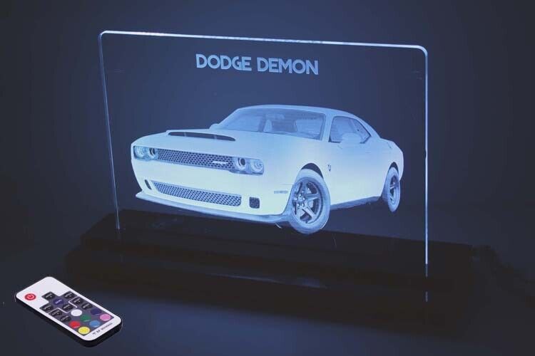 2018 Dodge Demon Laser Etched LED Edge Lit Sign