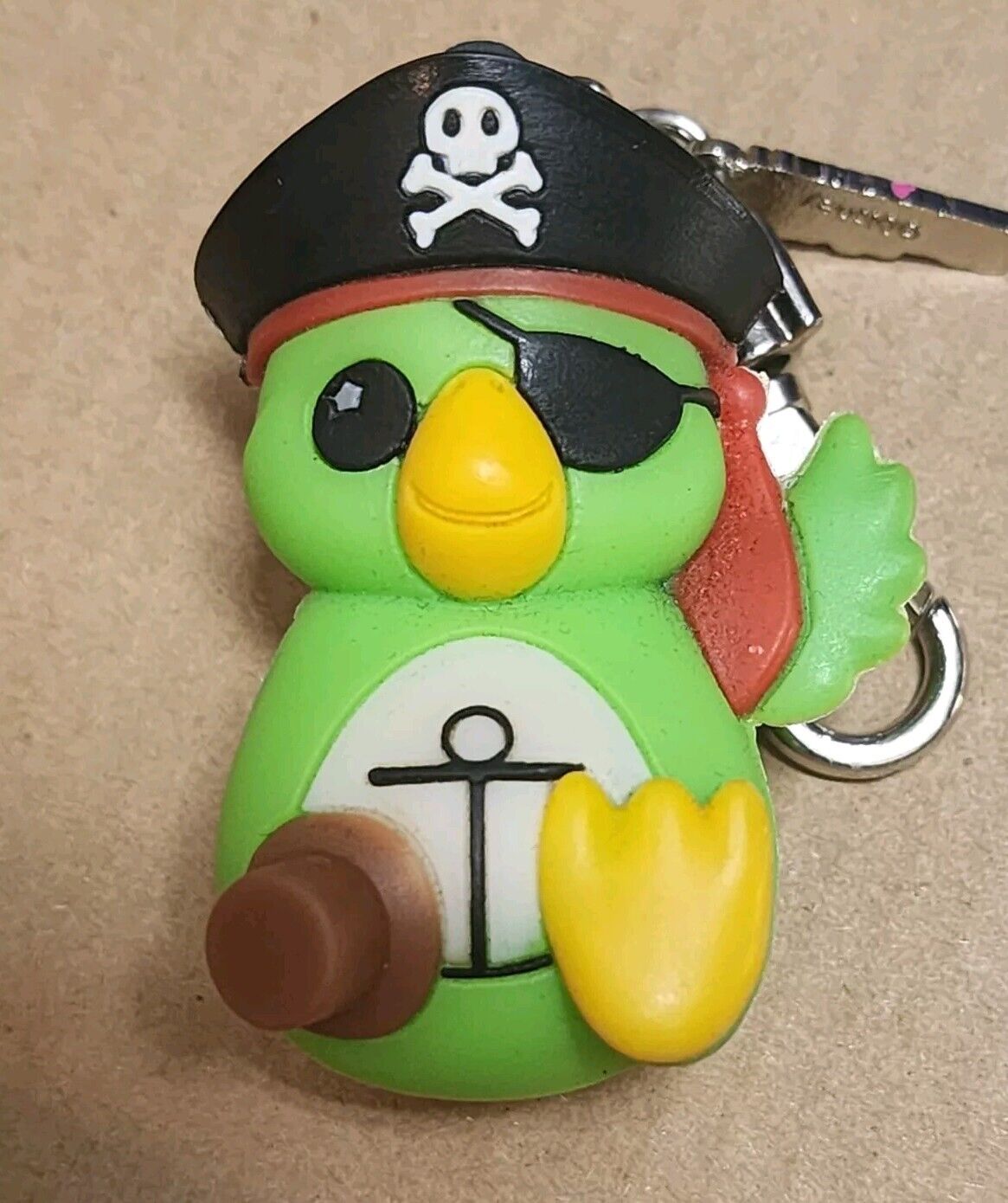 Disney Parks Wishables Pirates of the Caribbean Green Parrot Figurine Keychain 