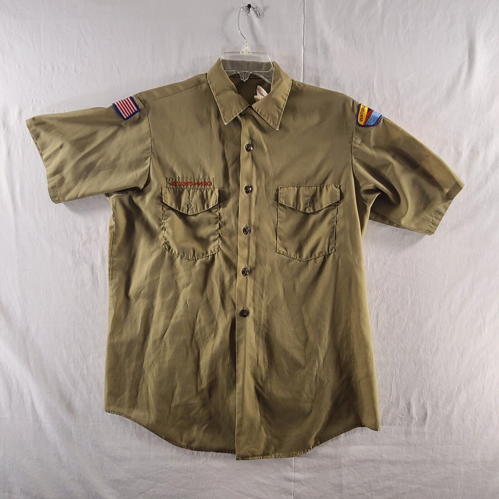 BSA Official Boy Scout Shirt Youth 22x31.5 Short Sleeve Vtg CA California Patch