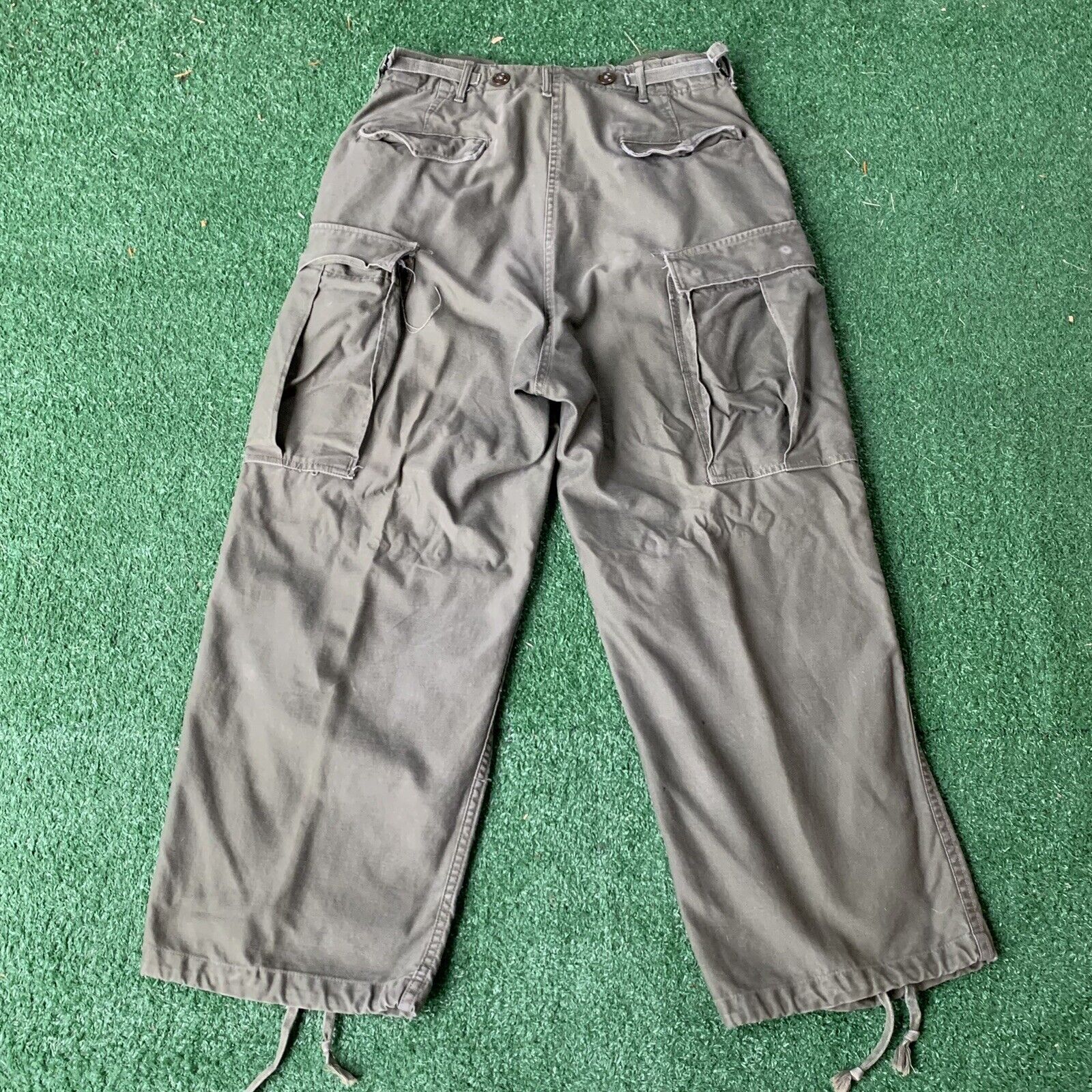 Sz 32x26- Vintage M51 OG shell field trouser pants army green men's M-1951 Talon