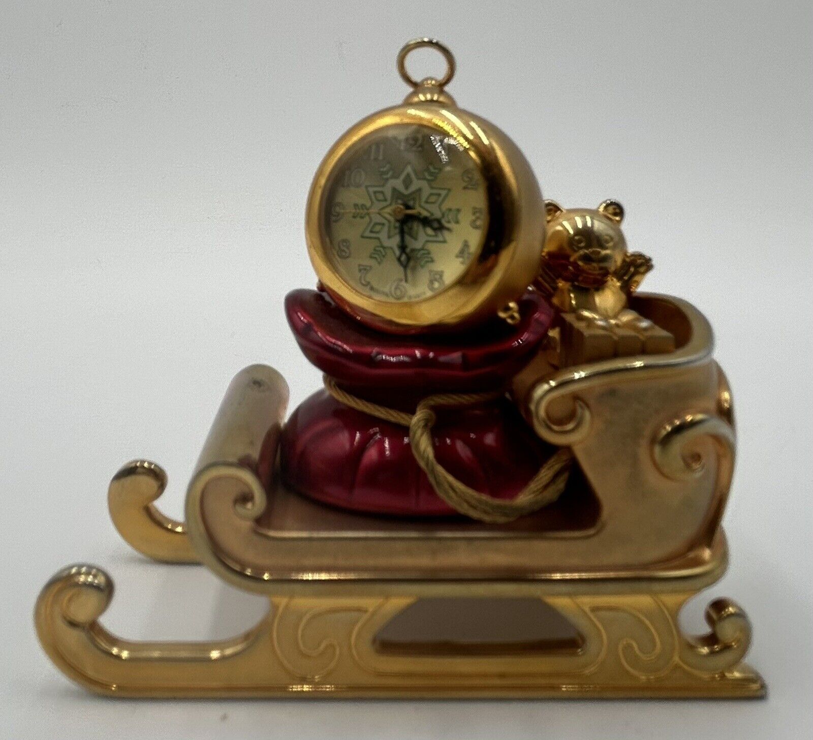 Bulova Holiday Sleigh #B0405 Mini Boutique Collectible Bulova Clock-Untested