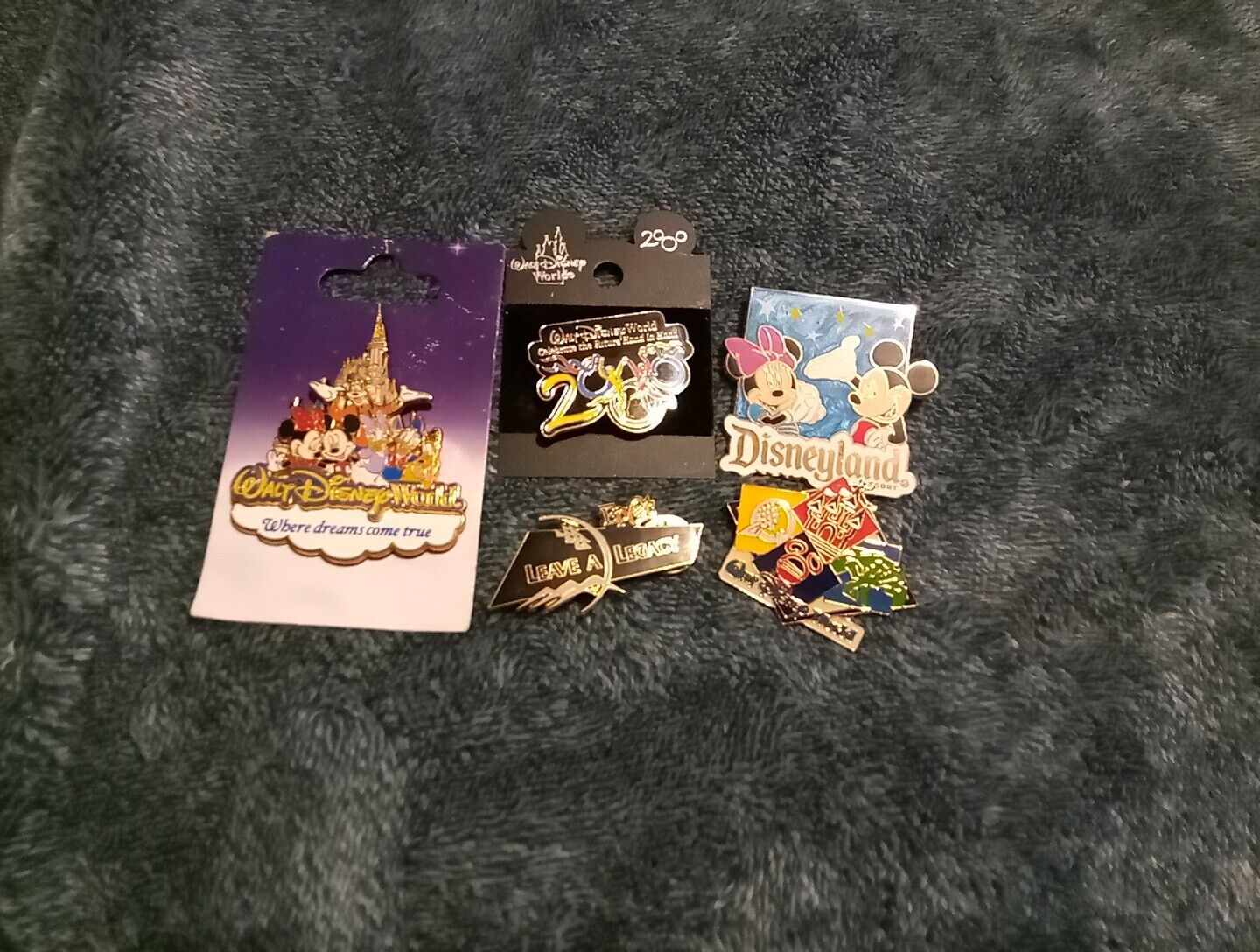 LOT OF 5 DISNEYLAND\'S 50TH ANNIVERSARY COLLECTIBLE METAL PINS.