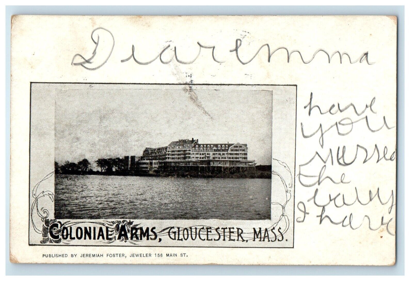1905 View Of Colonial Arms Gloucester Massachusetts MA Posted Antique Postcard