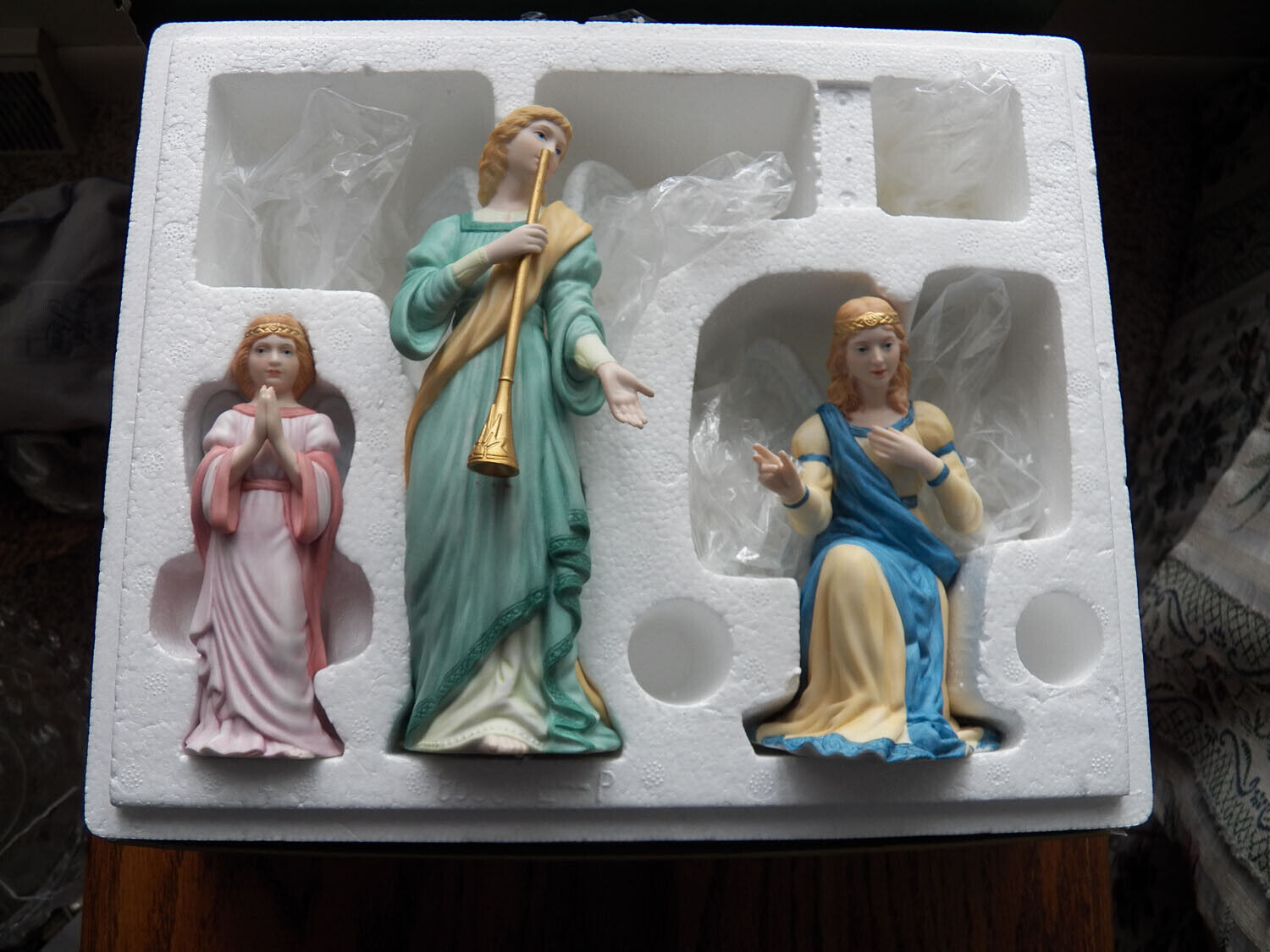 Lenox Renaissance Nativity Angels in Adoration 3 Pc, Set Original Box 