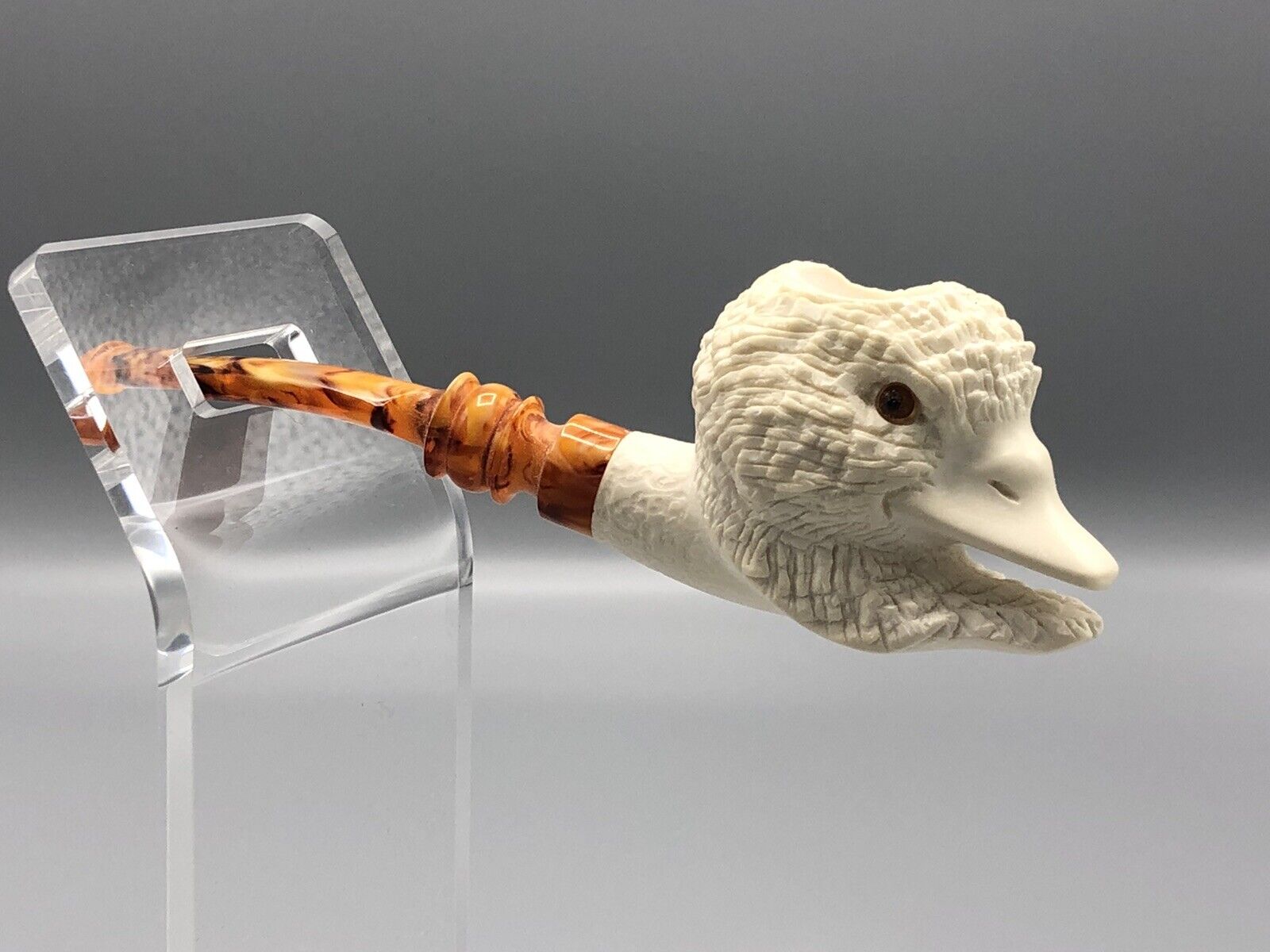 Wild Duck  Figure  pipe Handmade Block Meerschaum-NEW Custom Made CASE#1747