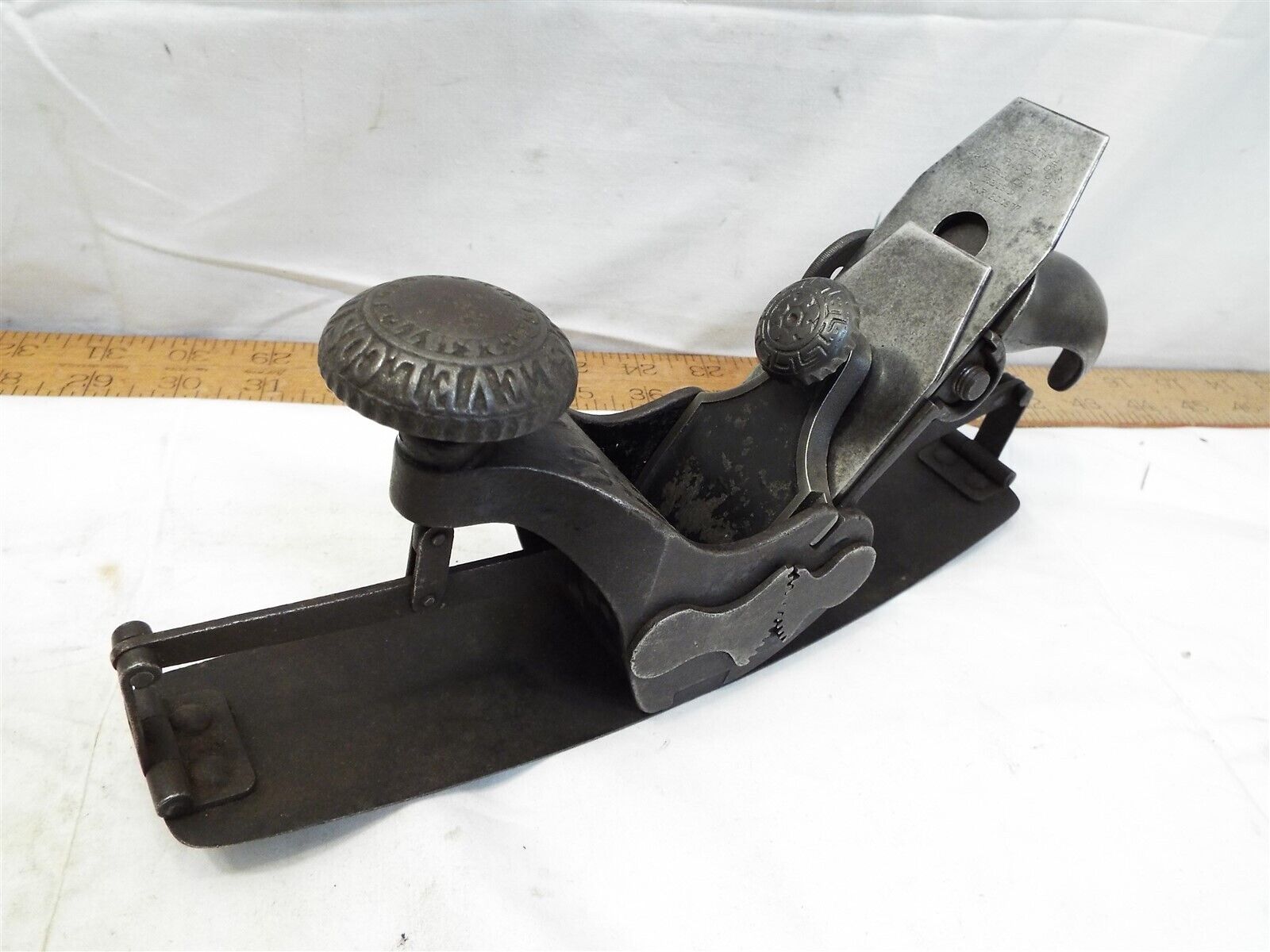 Antique Stanley Lever Rule no. 113 Circular Compass Plane Cooper\'s Wood Tool