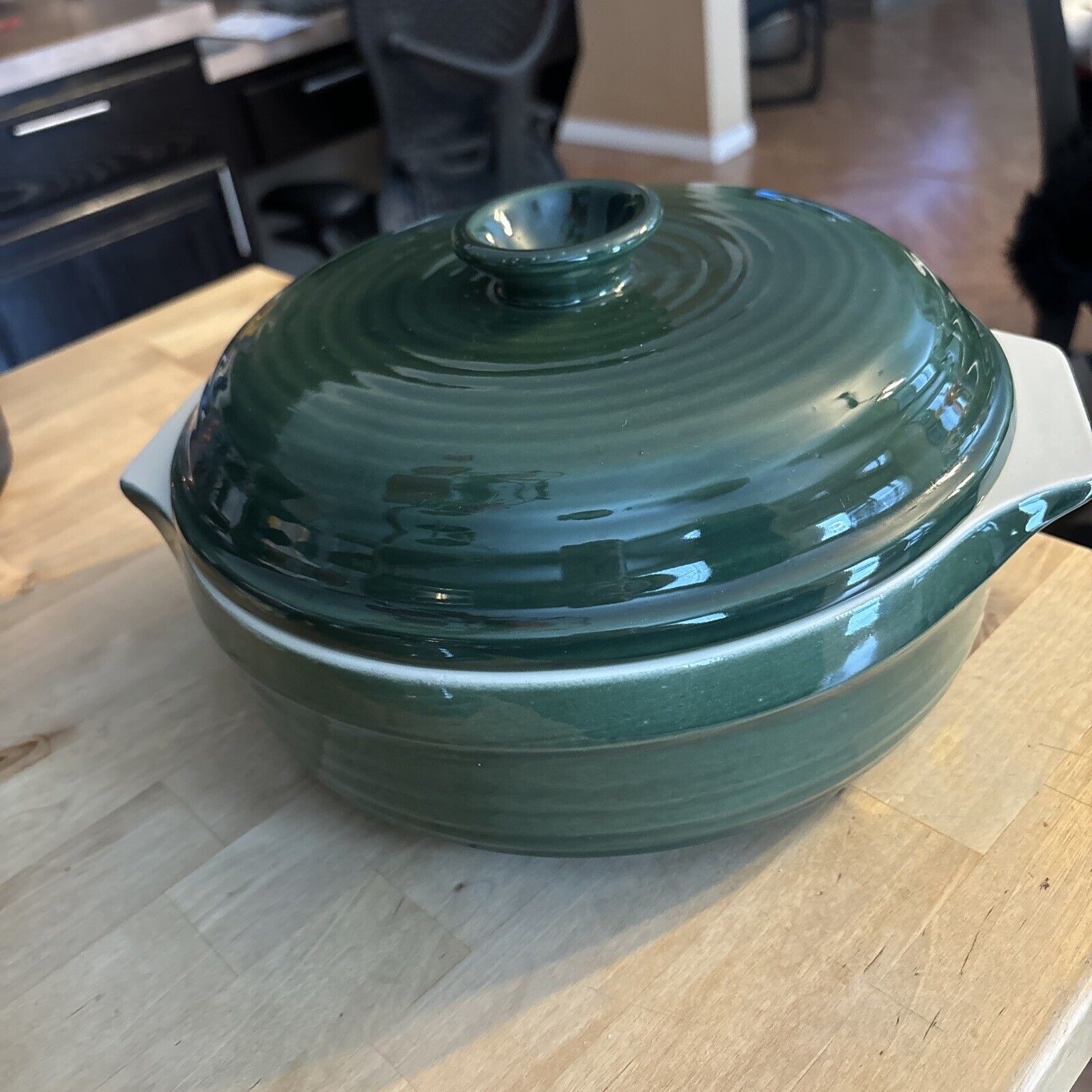 Emile Henry French Green Stoneware Dutch Oven Covered Casserole Dish