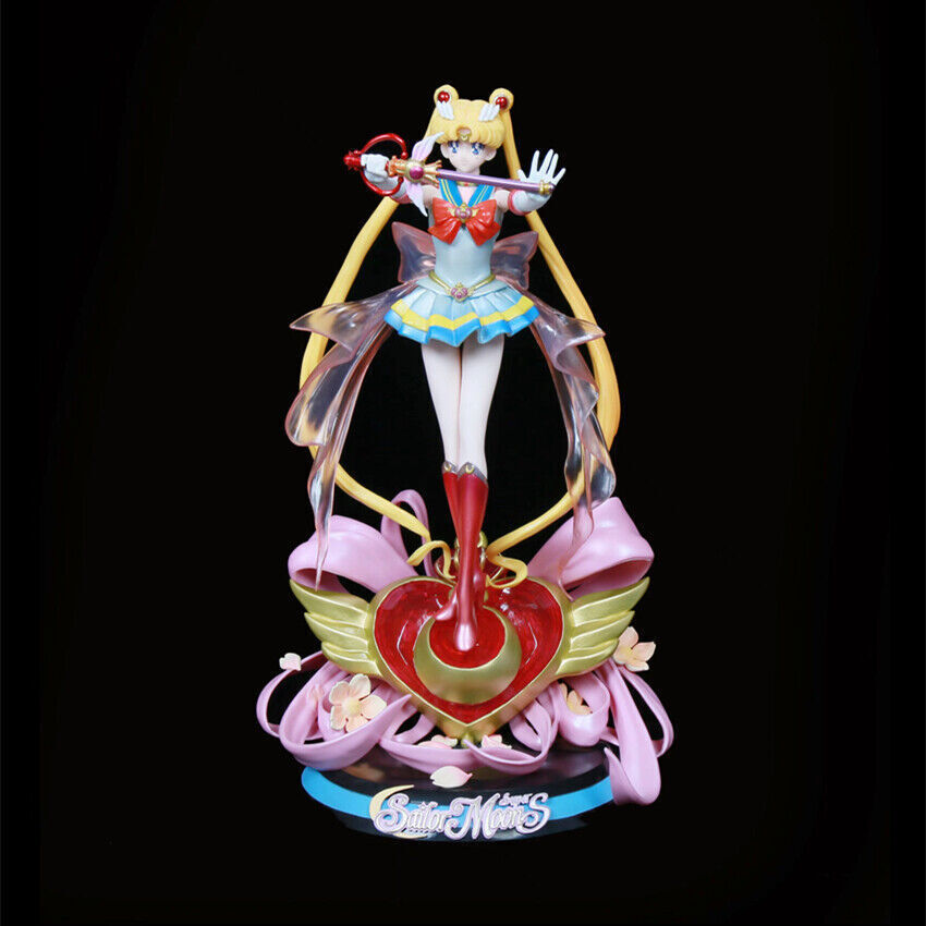 Super Sailor Moon Anime Figure with Box Usagi Tsukino Light Up Statue Model Gift