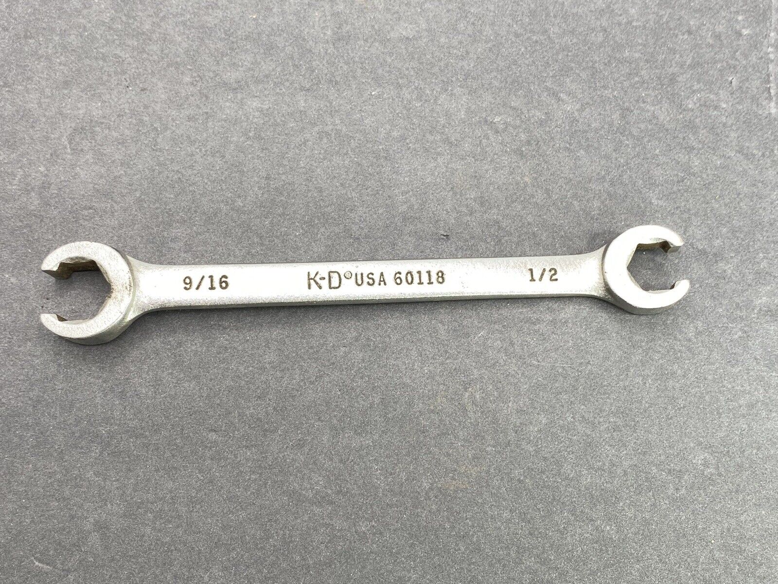 K-D USA 1/2 - 9 1/16 - 6 Point Flare Nut Line Wrench Vintage 60118