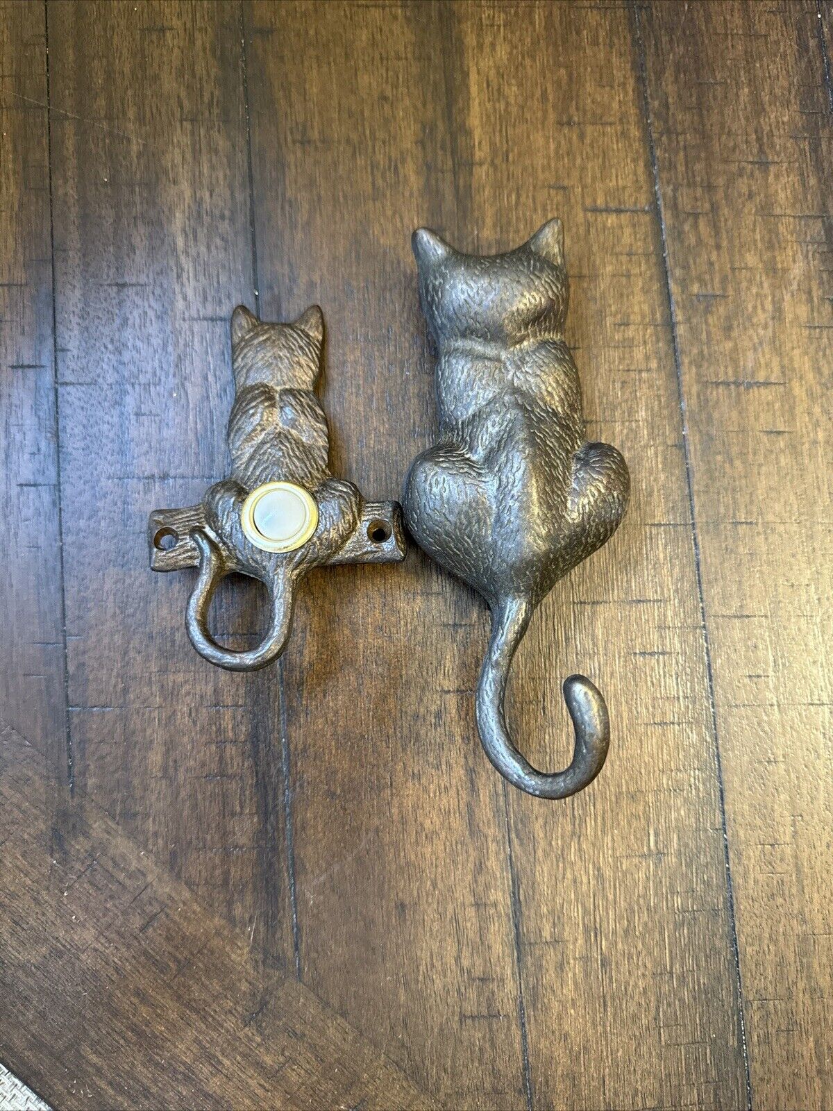 Brass Metal Sitting Cat Door Knocker & Doorbell San Pacific International
