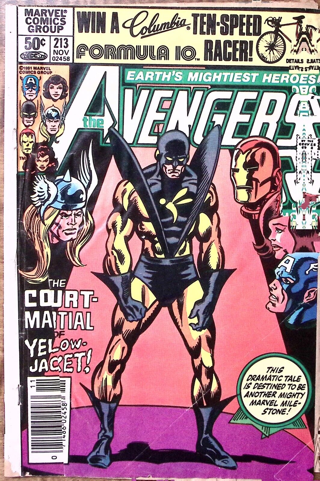 1981 THE AVENGERS #213 NOV THE COURT MARTIAL OF YELLOW JACKET MARVEL Z3849