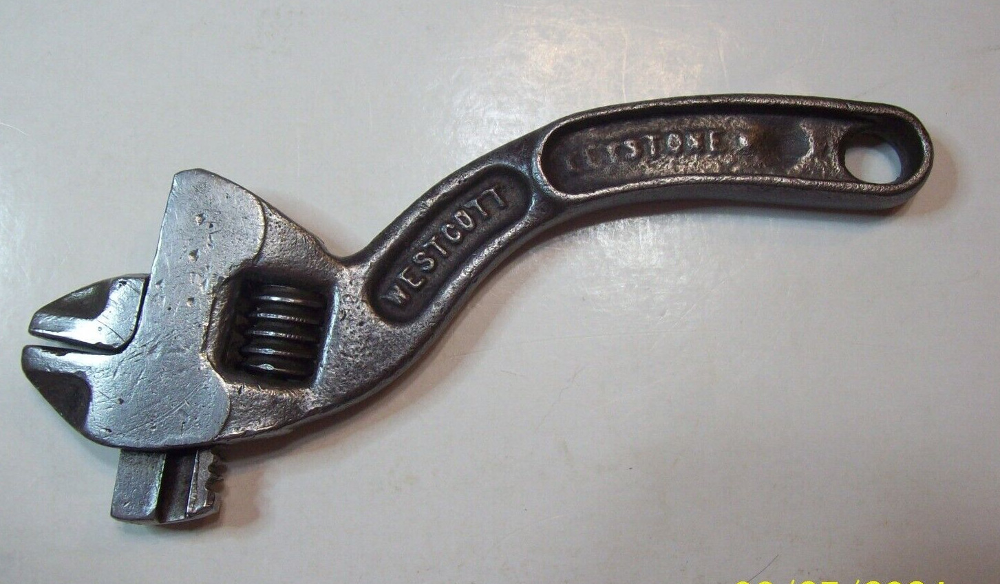 Vintage Westcott Keystone, Buffalo NY , 6''  No. 76   S curved adjustable wrench