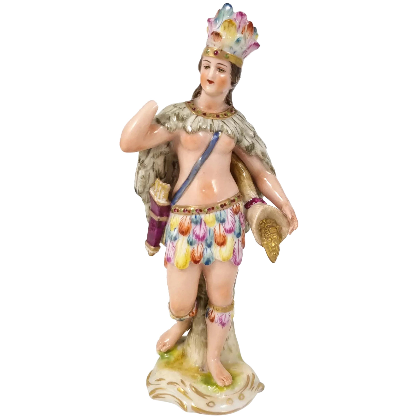 Antique Gotha 1820s allegorical porcelain figurine America “Four Continents” set