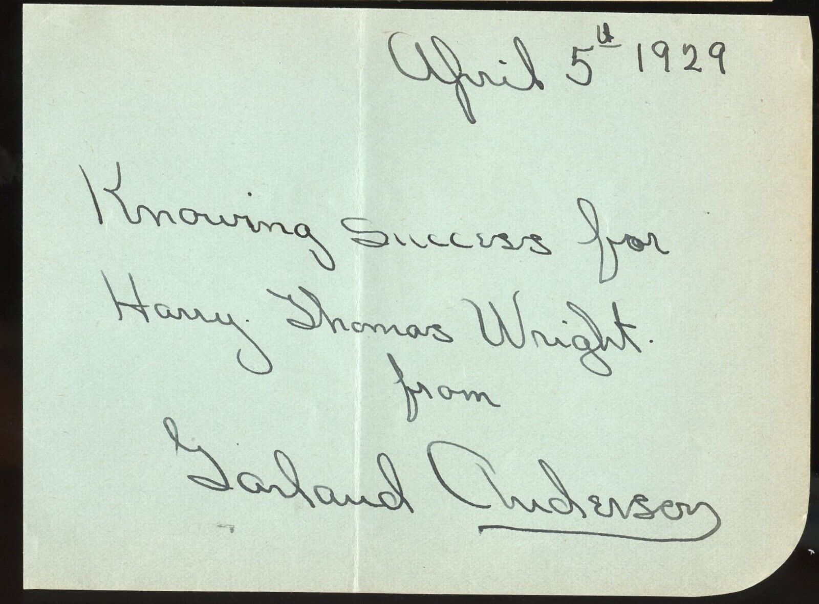 Garland Anderson d1939 signed autograph 4x5 Cut American Playwright and Speaker