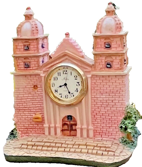 NIKKO Colonial Village Church Miniature Quartz Desk Clock Collectibles 2004