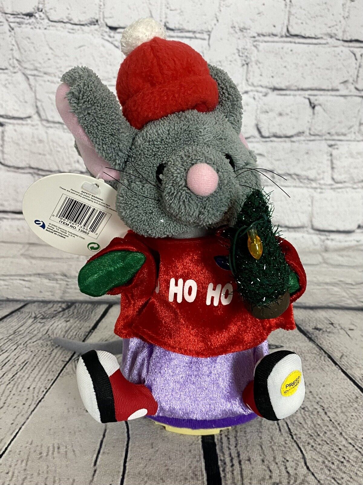 NWT Gemmy Animated Christmas Mouse SantaClause Is Coming To Town Works See Video