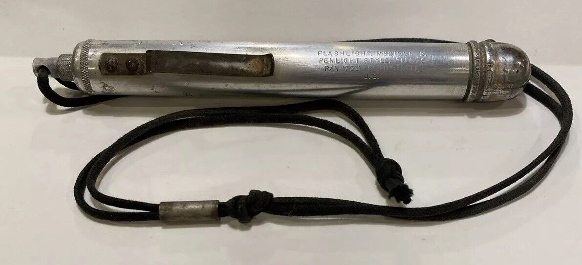 Vintage Justrite Pilot Penlight Flashlight P/N 1730-8 MS21998-2 Dan Bernier