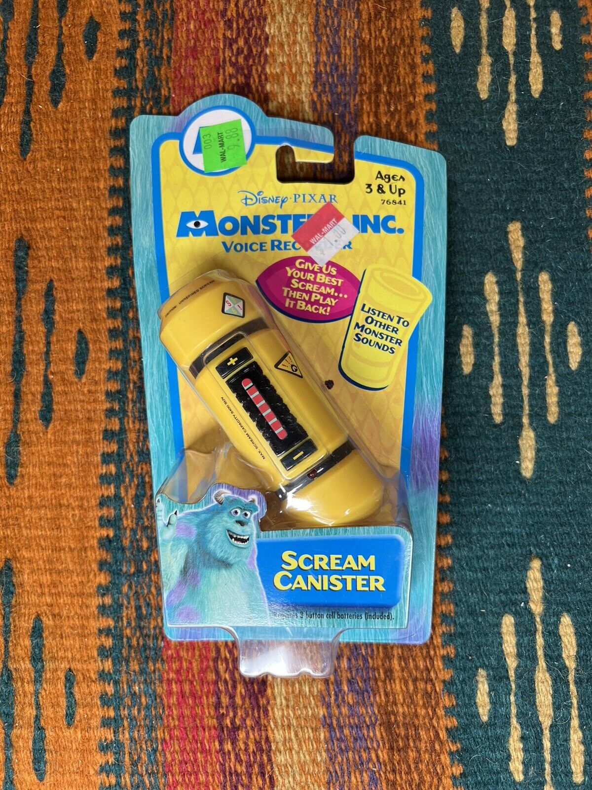 Disney Pixar Hasbro 2001 Monsters Inc Scream Canister Voice Recorder NEW