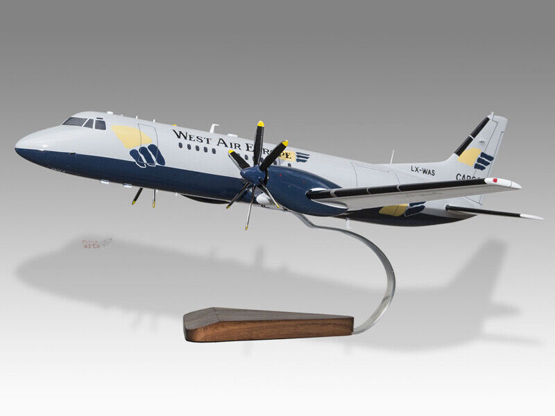 British Aerospace ATP West Air Europe Cargo Handcrafted Solid Wood Display Model