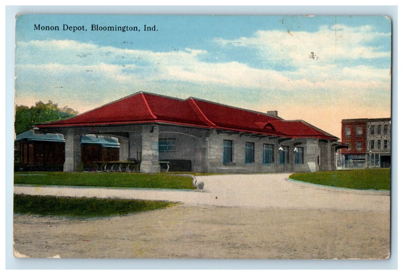 1917 Monon Depot Station Bloomington Indiana IN Posted Antique Postcard