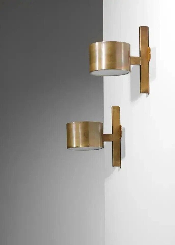 Pair of Modern Solid Brass Sconces Modern Style